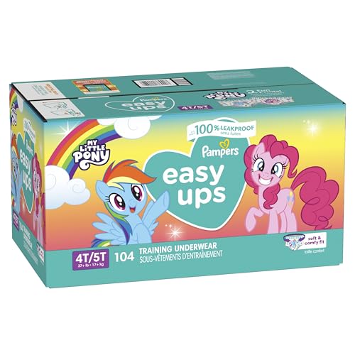 Pampers Training Pants - Easy Ups Girls & Boys - Size 5T-6T, 84 Count, Easy Pull Up & Down Design, My Little Pony Potty Underwear (Packaging May Vary)