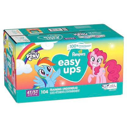 Pampers Training Pants - Easy Ups Girls & Boys - Size 5T-6T, 84 Count, Easy Pull Up & Down Design, My Little Pony Potty Underwear (Packaging May Vary)