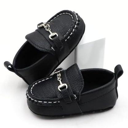 First Walking Shoes for Baby Boys Delightful Solid Color Slip-On Loafers, Lightweight, Non-Slip Flat