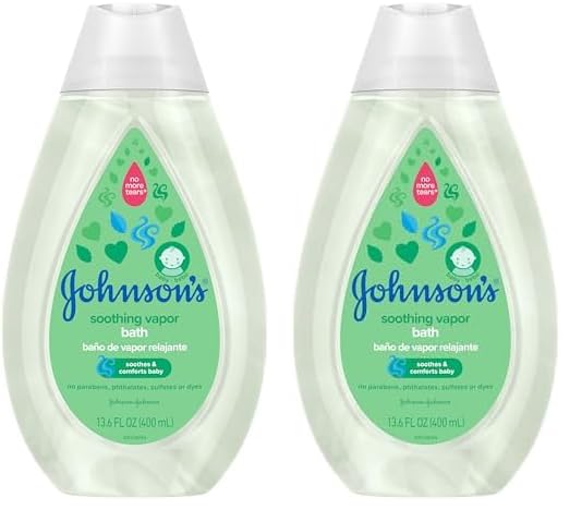 Johnson’s Baby Vapor Bath with Soothing Aromas to Relax Babies Tear-Free & Hypoallergenic, 13.6 Fluid Ounce