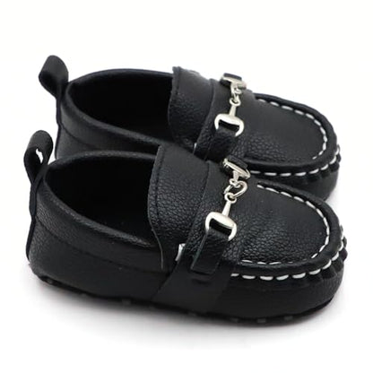 First Walking Shoes for Baby Boys Delightful Solid Color Slip-On Loafers, Lightweight, Non-Slip Flat