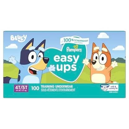 Pampers Training Pants - Easy Ups Boys & Girls Bluey - Size 4T-5T, 104 Count, Children's Potty Underwear (Packaging May Vary)