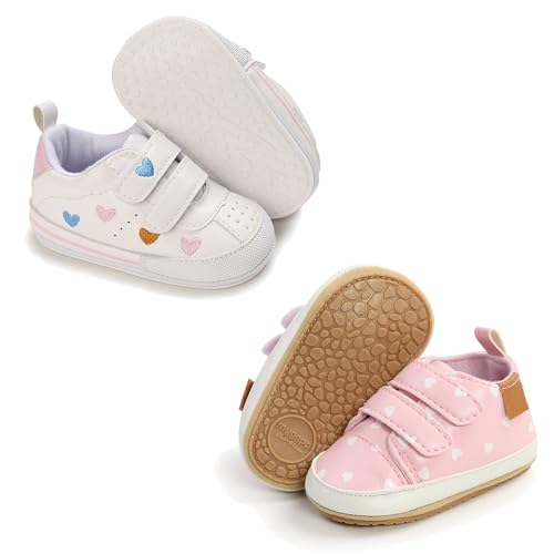 Clowora Baby Boys Girls Shoes Non-Slip Rubber Sole Sneakers Infant First Walking Toddler Crib Shoes Newborn Loafers Flats.