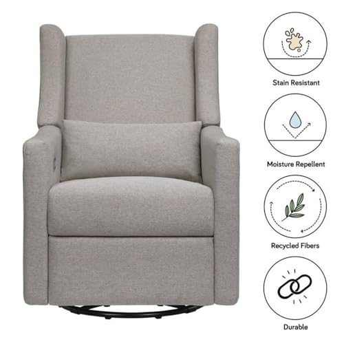 Babyletto Kiwi Electric Power Glider Recliner Nursery Chair w/ USB Ports - Water & Stain Resistant Glider Rocking Chair for Nursery - GREENGUARD Gold Certified Swivel Rocker Recliner Chair - Cream