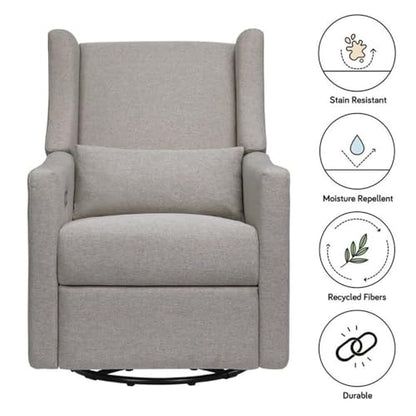 Babyletto Kiwi Electric Power Glider Recliner Nursery Chair w/ USB Ports - Water & Stain Resistant Glider Rocking Chair for Nursery - GREENGUARD Gold Certified Swivel Rocker Recliner Chair - Cream