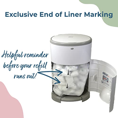 Diaper Dekor EKO Plus Diaper Pail Gift Set, White | ONLY Eco-Friendly Diaper Pail Made with 70% Recycled Materials | Comes with up to a Year's Supply Worth of Diaper Dekor Refills!