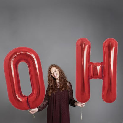 40 Inch Oh Baby Balloon, Shower Decorations, Large Sign for Backdrop, Shiny Banner for Gender Reveal Party Supplies (Gold)