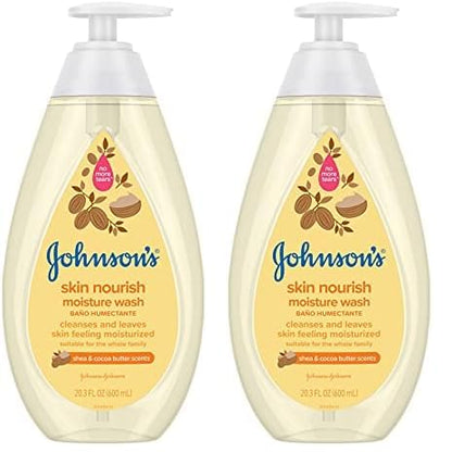 Johnson's Skin Nourishing Moisture Baby Body Wash With Vanilla & Oat Scents, Hypoallergenic & Tear Free Baby Bath Wash, Paraben-, Dye-, Sulfate & Phthalate-Free, 20.3 fl. oz