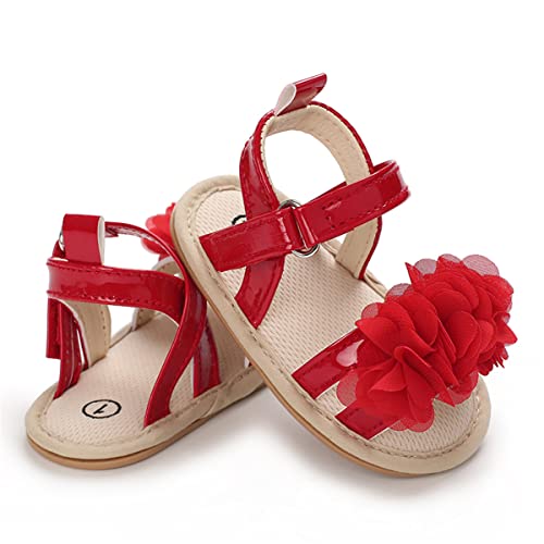 COSANKIM Baby Girl Sandals Rubber Sole Summer Outdoor Infant First Walker Crib Dress Shoes Baby Sandals