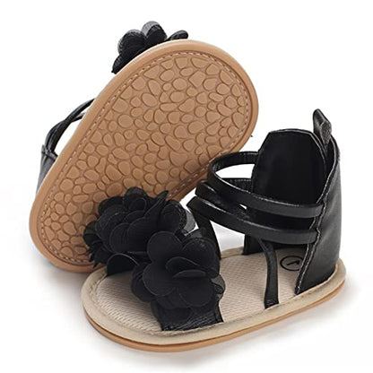 COSANKIM Baby Girl Sandals Rubber Sole Summer Outdoor Infant First Walker Crib Dress Shoes Baby Sandals
