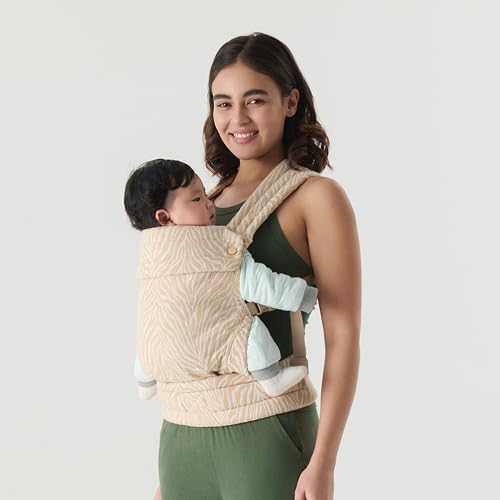 Baby Carrier for Newborns to Toddlers | Cozy Wrap with Lumbar Support | Soft Fabric, 7-35lbs Adjustable Fit | Brown Zebra Pattern