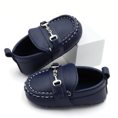 First Walking Shoes for Baby Boys Delightful Solid Color Slip-On Loafers, Lightweight, Non-Slip Flat