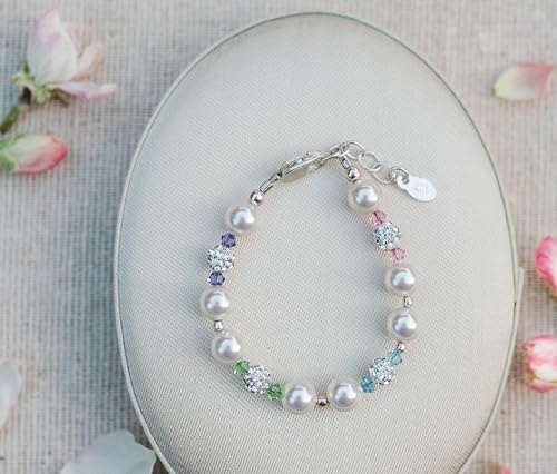 Cherished Moments Children's 14K Gold-plated or Sterling Silver Bracelet with Stardust Beads and Austrian Crystals for Babies, Infants, Toddlers, and Girls Jewelry Gifts