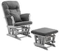 Angel Line Monterey Glider & Ottoman, Grey Finish - Grey Cushion