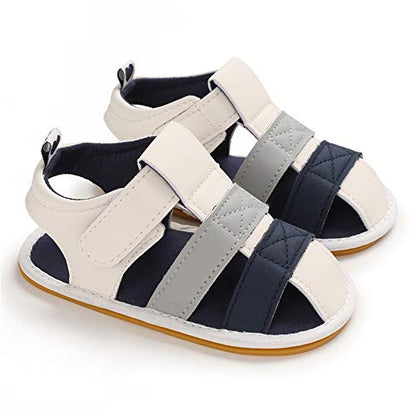 E-FAK Baby Boys Girls Summer Sandals Outdoor Beach Anti-Slip Rubber Soft Sole Newborn Toddler First Walker Shoes