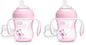 Chicco Transition Sippy Cup with Silicone Spout and Spill-Free Lid 7oz.| Calibration Markings | Removable Handles | Top-Rack Dishwasher Safe | Easy to Hold with Ergonomic Indents | Pink| 4+ Months