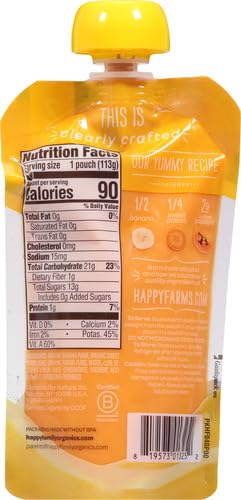 Happy Baby Organic Baby Food, Apples, Blueberries & Oats, 4 Oz