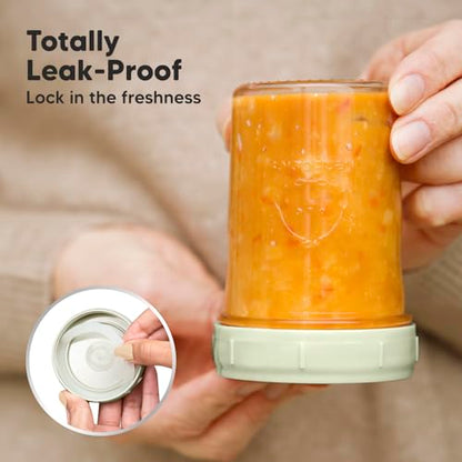 KeaBabies 4pk 8oz & 4pk 4oz Glass Baby Food Containers with Lids - Leak-Proof,Microwavable Small Glass Jars,Baby Purees & Toddler Snack Storage Containers,BPA-Free,Dishwasher & Freezer Safe(Musk Dusk)