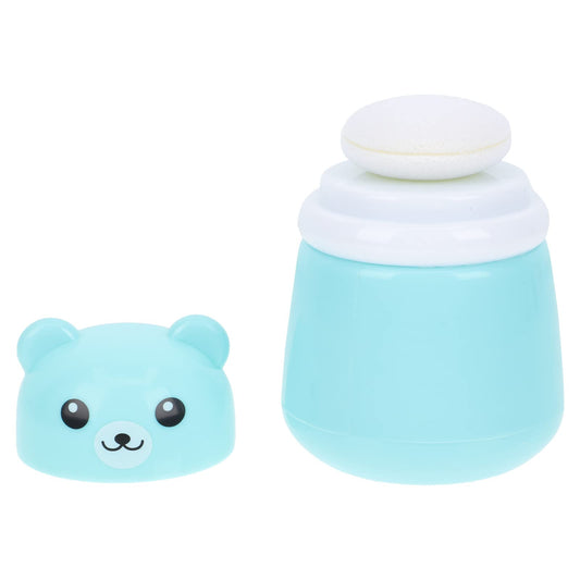Cartoon Bears Baby Powders Puff Box, Pink Large-Capacity Powder Container with Sponge Puff, Safe and Gentle Design for Baby'S Skin, Portable for Home and Travel Use