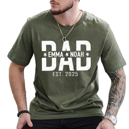 Custom Dad Shirt with Kids Names, Personalized Grandpa T-Shirt, Fathers Day Shirts, New Dad Shirt, Gift for Grandpa