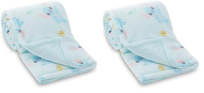 Disney Mickey Mouse, Minnie Mouse, Winnie The Pooh, Lilo and Stitch 2-Ply Infant Blanket - Soft Fleece with Polyfill - Cozy and Warm Baby Blanket for Baby Boys and Girls, 30x40 Inches