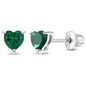 925 Sterling Silver Girls CZ Heart Hypoallergenic Safety Screw Back Earrings - Adorable 5mm Heart Earrings for Young Girls - Great Jewelry for Everyday Wear for Toddlers to Teens