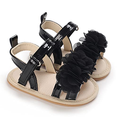 COSANKIM Baby Girl Sandals Rubber Sole Summer Outdoor Infant First Walker Crib Dress Shoes Baby Sandals