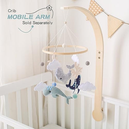 EERKEOD Baby Crib Mobile Bear Nursery Mobile for Boys Girls Teddy Velvet Mobile Nursery Decor for Infant Bedroom Hanging Baby Mobile for Bassinet Newborn Baby Gift（Brown Bear）