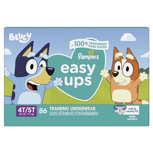 Pampers Training Pants - Easy Ups Boys & Girls Bluey - Size 4T-5T, 104 Count, Children's Potty Underwear (Packaging May Vary)