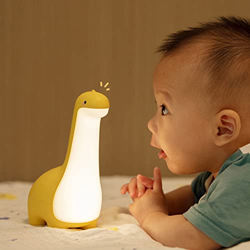 Cute Dinosaur Night Light, Brightness Adjustable Baby Bedside Night Lamp USB Recharging, Nursery Room Decor Kids Toddlers Night Light, Dinosaur Gifts for Birthday, Christmas, Green