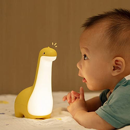 Cute Dinosaur Night Light, Brightness Adjustable Baby Bedside Night Lamp USB Recharging, Nursery Room Decor Kids Toddlers Night Light, Dinosaur Gifts for Birthday, Christmas, Green