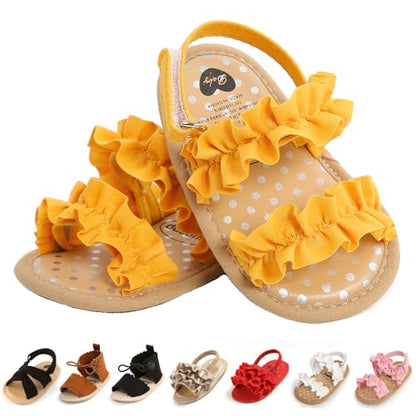 Infant Baby Boys Girls Sandals Summer Baby Wedding Dress Flat Shoes Newborn Crib Shoes First Walkers Prewalkers Shoes