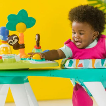 Bright Starts Around We Go 2-in-1 Baby Walker, Discovery Activity Center and Table, Tropic Coral, Ages 6 Months+
