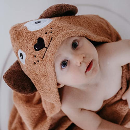 Hooded Baby Towel for Kids 2-8 | Large 100% Cotton Baby Towel for Girls | Cute Flower Bath Towels for Babies and Toddlers with Pink Petals