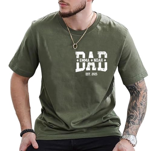 Custom Dad Shirt with Kids Names, Personalized Grandpa T-Shirt, Fathers Day Shirts, New Dad Shirt, Gift for Grandpa