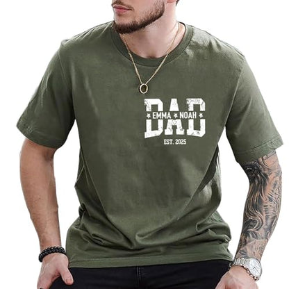 Custom Dad Shirt with Kids Names, Personalized Grandpa T-Shirt, Fathers Day Shirts, New Dad Shirt, Gift for Grandpa
