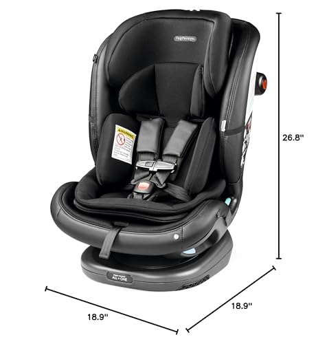 Peg Perego Primo Viaggio All-in-One Convertible Car Seat – Newborn to 10+ Years – 5-120 lbs – Height Adjustable & Slim, 100% FR-Free, Made in Italy, Mercury (Grey)