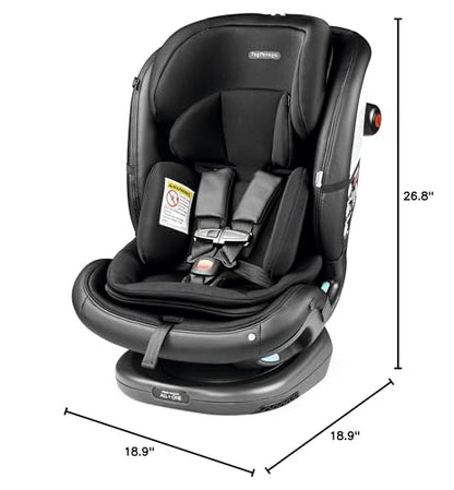 Peg Perego Primo Viaggio All-in-One Convertible Car Seat – Newborn to 10+ Years – 5-120 lbs – Height Adjustable & Slim, 100% FR-Free, Made in Italy, Mercury (Grey)