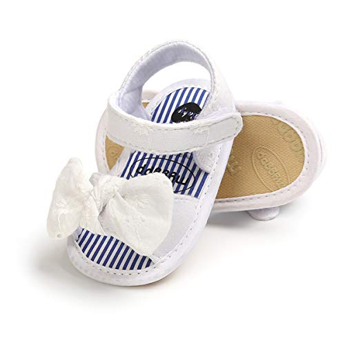 COSANKIM Infant Baby Girls Summer Sandals with Flower Soft Sole Newborn Toddler First Walker Crib Dress Shoes