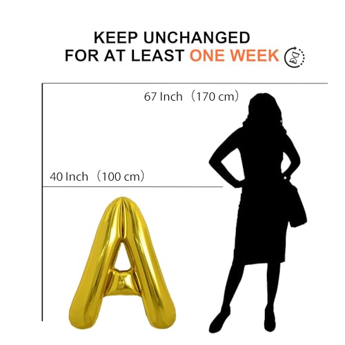 40 Inch Oh Baby Balloon, Shower Decorations, Large Sign for Backdrop, Shiny Banner for Gender Reveal Party Supplies (Gold)
