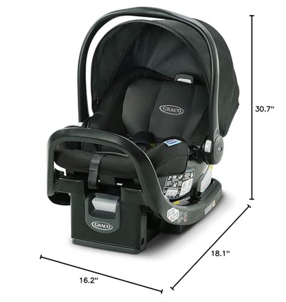 Graco SnugRide SnugFit Infant Car Seat with Simply Safe Adjust Harness System, Baby Car Seat with Anti Rebound Bar, Gotham