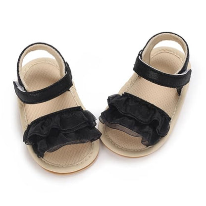 COSANKIM Baby Girl Sandals Rubber Sole Summer Outdoor Infant First Walker Crib Dress Shoes Baby Sandals