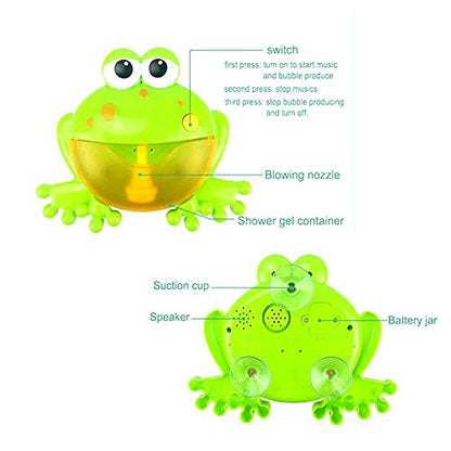 Bear Bubble Maker for Bath, Foam Blower Bubbling Making Machine, Nursery Rhyme Musical Bathtub Toy for Baby Kids Happy Bath