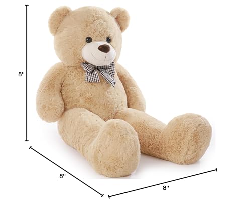 Poutmac Big Pink Teddy Bear 4Ft Giant Stuffed Animal Plush Toy for Girlfriend Women Kids for Valentines Christmas Birthday