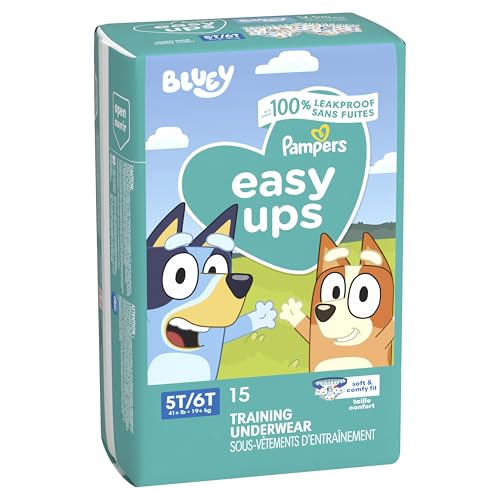 Pampers Training Pants - Easy Ups Boys & Girls Bluey - Size 4T-5T, 104 Count, Children's Potty Underwear (Packaging May Vary)