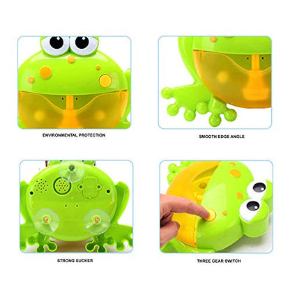 Bear Bubble Maker for Bath, Foam Blower Bubbling Making Machine, Nursery Rhyme Musical Bathtub Toy for Baby Kids Happy Bath
