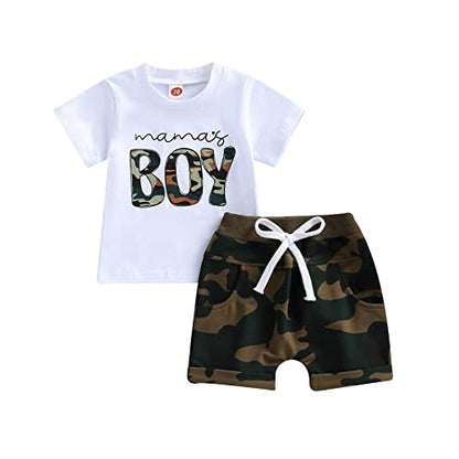 Toddler Baby Boy Summer Clothes Funny Pattren Letter Short Sleeve T Shirt with Shorts 2 Peices Outfits