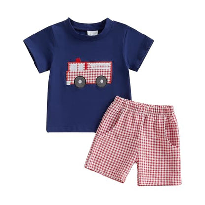 Toddler Baby Boy Summer Clothes Funny Pattren Letter Short Sleeve T Shirt with Shorts 2 Peices Outfits