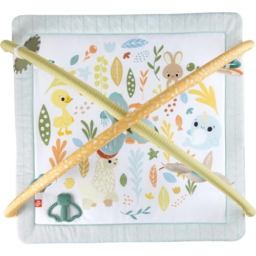 Fisher-Price Baby Playmat Rainforest Music & Lights Deluxe Gym with 10+ Activities & Toys for Developmental Play for Newborns Ages 0+ Months