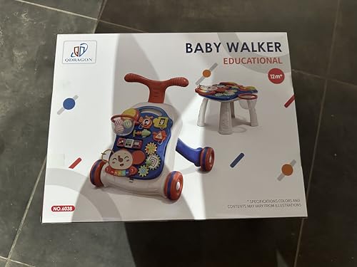 QDRAGON 3 in 1 Baby Walker and Activity Center for Girl, Learning to Walk, Sit to Stand, Early Educational Push Toys with Music Panel for Infant Toddler 12+ Months Pink